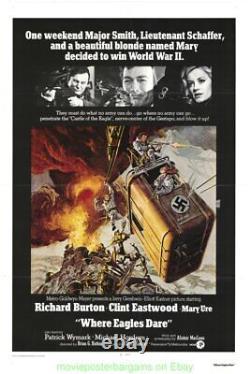 WHERE EAGLES DARE MOVIE POSTER 27x41 R73 International One Sheet CLINT EASTWOOD