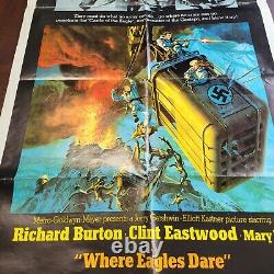 WHERE EAGLES DARE Movie POSTER 27x41 Clint Eastwood Richard Burton Mary Ure Org