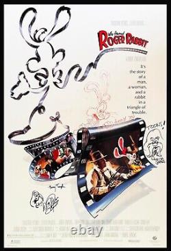 WHO FRAMED ROGER RABBIT 1 Sht MOVIE Poster 1988 ORIGINAL SIGNED by Animators