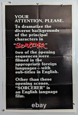 William Friedkin Sorcerer RARE Original Vintage 1977 Movie Poster Roy Scheider